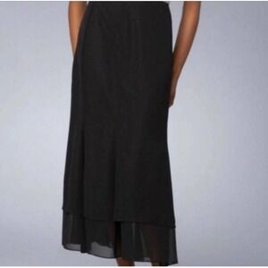 ADRIANNA Papell Evening‎ Essentials Black Layered Mermaid Style Skirt